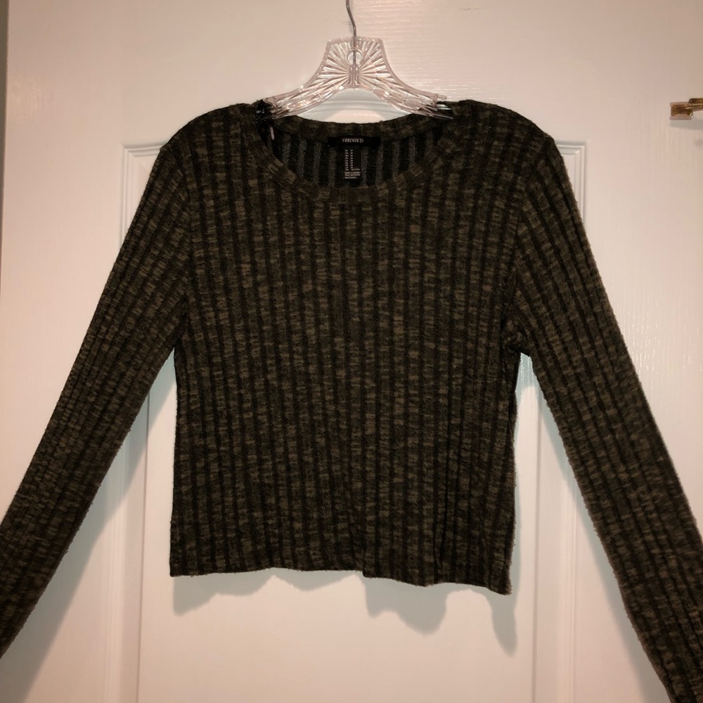 Forever 21 Green Striped Sweater